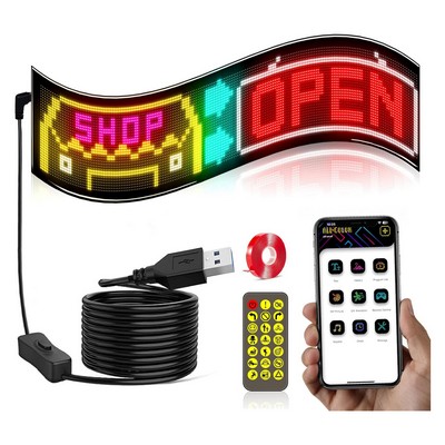FlexGlowSign 15''x 4'' Programmable Flexible LED Sign with Wireless App Control